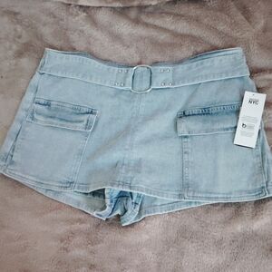 Light Blue Denim Women Shorts